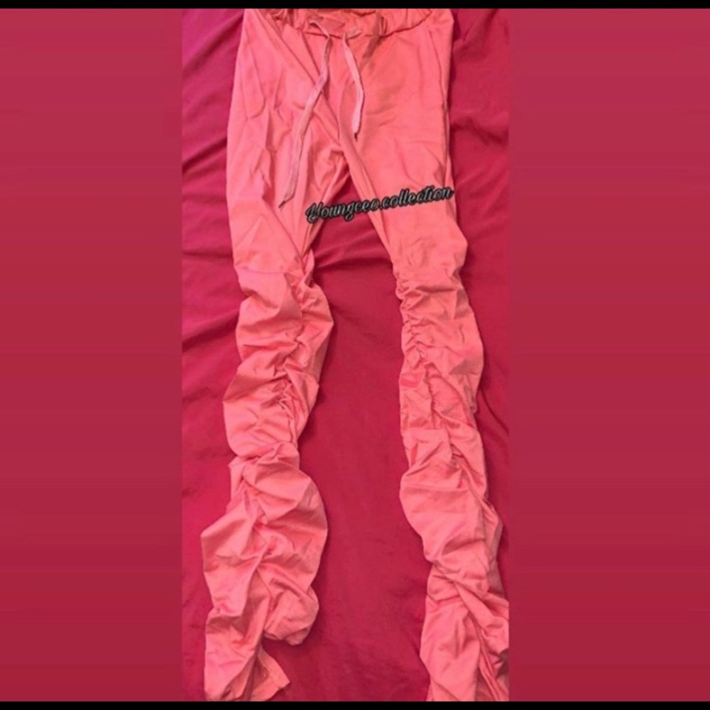Stacked pants (pink)